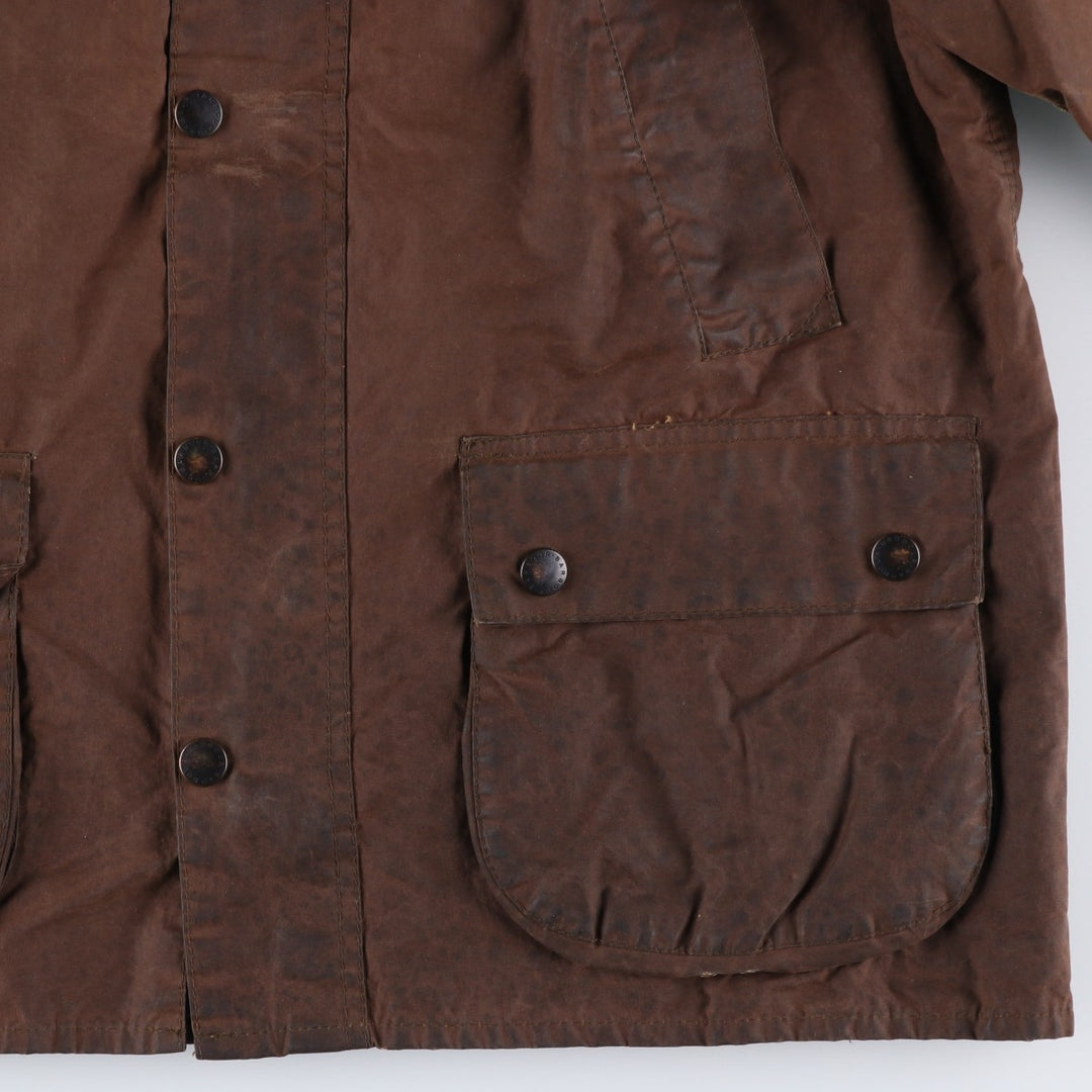 1990'S Barbour Bedale (formerly 3 Warrant) waxed cotton oiled jacket, made in England, C40, men's size M cotton brown type Vintage Second Hand