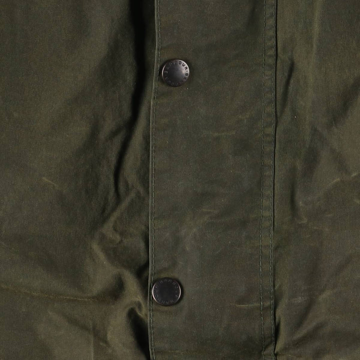 Vintage 80s-90'S Barbour 3 Warrant Waxed Cotton Hooded Jacket, Men's Size L, Striped cotton Khaki type Vintage Second Hand