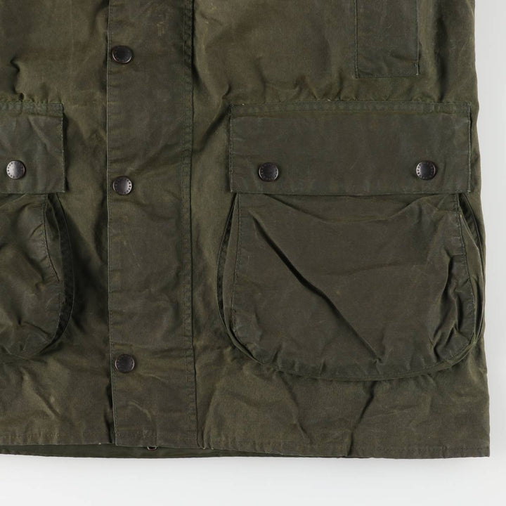 Vintage 80s-90'S Barbour 3 Warrant Waxed Cotton Hooded Jacket, Men's Size L, Striped cotton Khaki type Vintage Second Hand