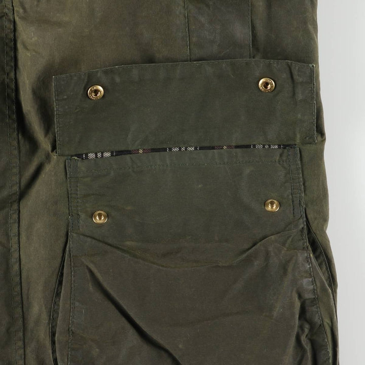 Vintage 80s-90'S Barbour 3 Warrant Waxed Cotton Hooded Jacket, Men's Size L, Striped cotton Khaki type Vintage Second Hand