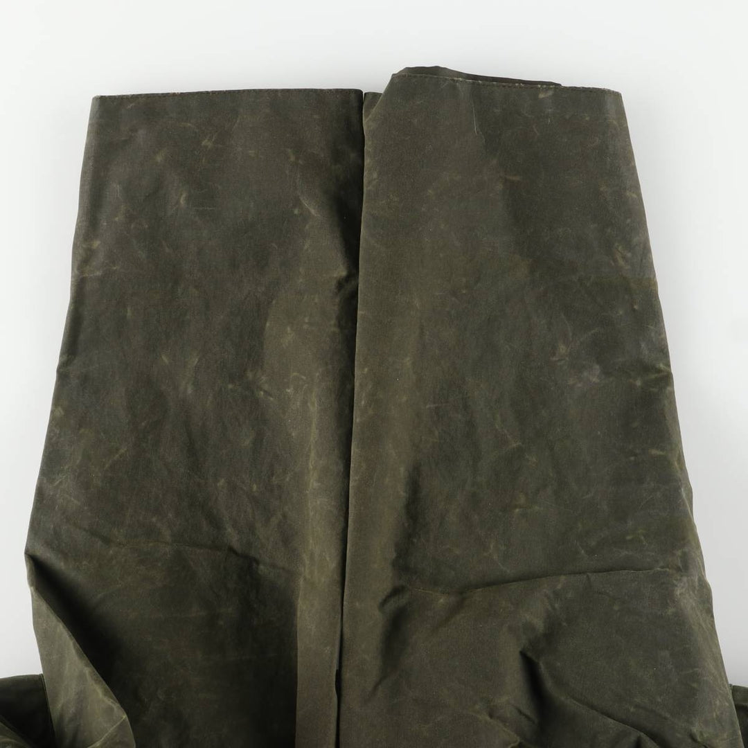 Vintage 80s-90'S Barbour 3 Warrant Waxed Cotton Hooded Jacket, Men's Size L, Striped cotton Khaki type Vintage Second Hand