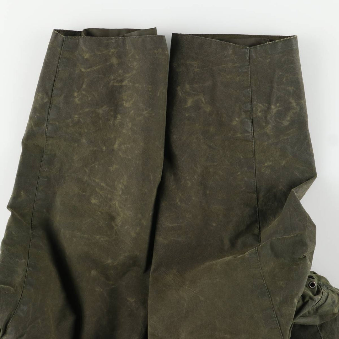 Vintage 80s-90'S Barbour 3 Warrant Waxed Cotton Hooded Jacket, Men's Size L, Striped cotton Khaki type Vintage Second Hand