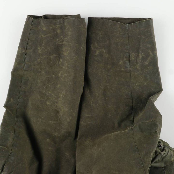 Vintage 80s-90'S Barbour 3 Warrant Waxed Cotton Hooded Jacket, Men's Size L, Striped cotton Khaki type Vintage Second Hand