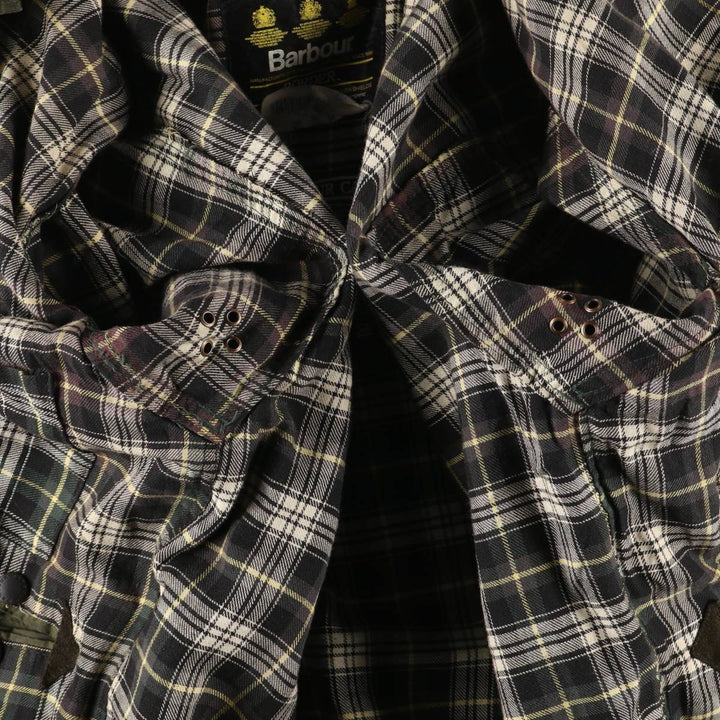 Vintage 80s-90'S Barbour 3 Warrant Waxed Cotton Hooded Jacket, Men's Size L, Striped cotton Khaki type Vintage Second Hand