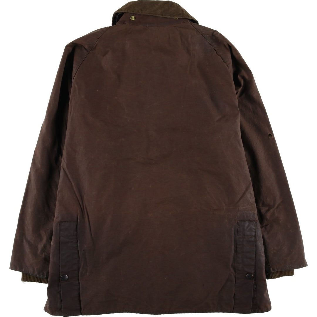 1990'S Barbour Bedale 3-Warrant Waxed Cotton Oiled Jacket, Made in England, C42, Men's Size L cotton brown type Vintage Second Hand