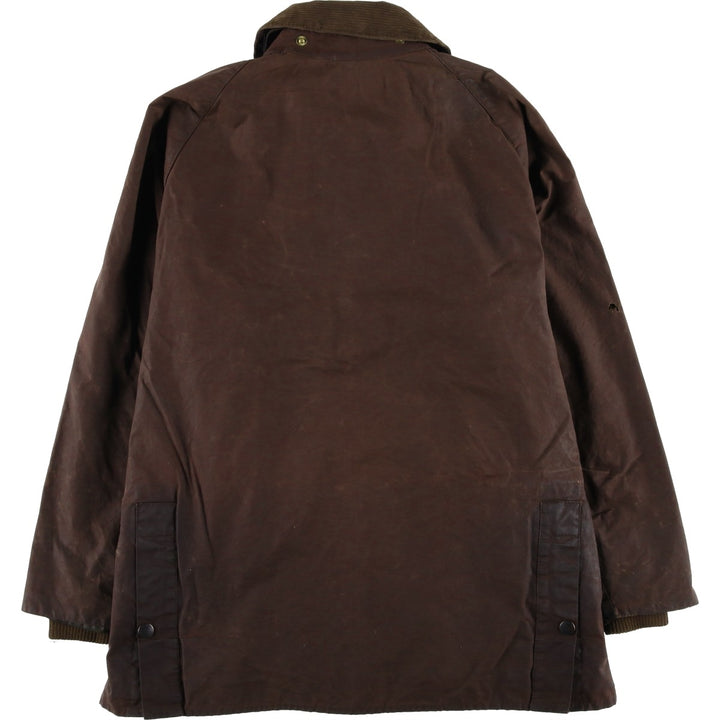 1990'S Barbour Bedale 3-Warrant Waxed Cotton Oiled Jacket, Made in England, C42, Men's Size L cotton brown type Vintage Second Hand