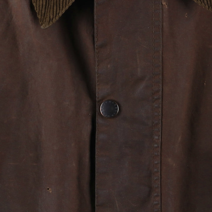 1990'S Barbour Bedale 3-Warrant Waxed Cotton Oiled Jacket, Made in England, C42, Men's Size L cotton brown type Vintage Second Hand