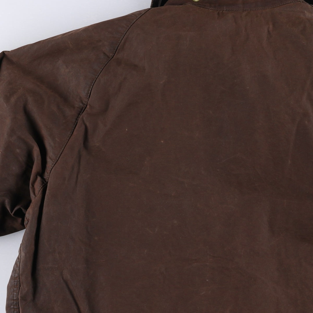 1990'S Barbour Bedale 3-Warrant Waxed Cotton Oiled Jacket, Made in England, C42, Men's Size L cotton brown type Vintage Second Hand