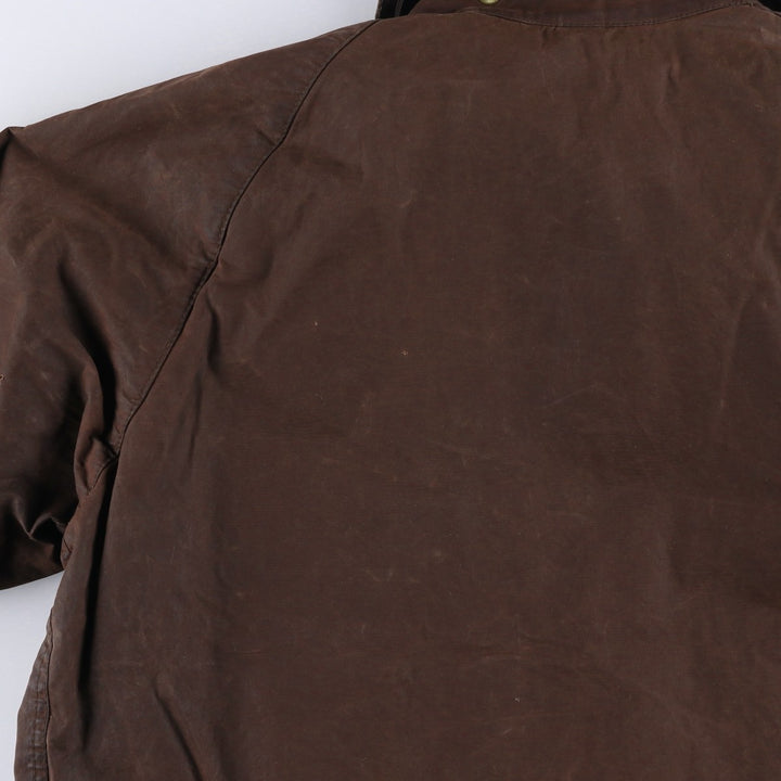1990'S Barbour Bedale 3-Warrant Waxed Cotton Oiled Jacket, Made in England, C42, Men's Size L cotton brown type Vintage Second Hand