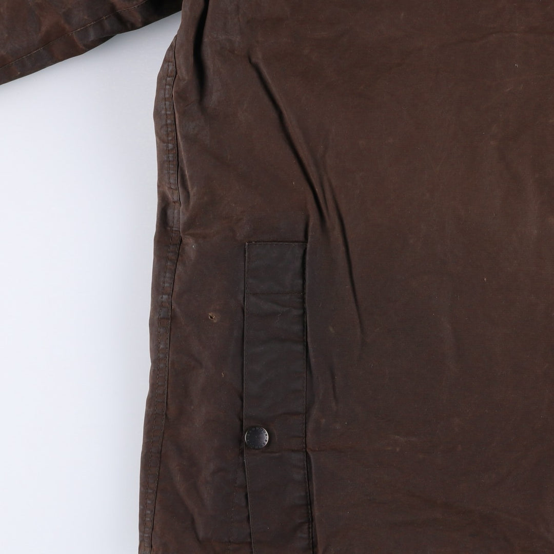 1990'S Barbour Bedale 3-Warrant Waxed Cotton Oiled Jacket, Made in England, C42, Men's Size L cotton brown type Vintage Second Hand