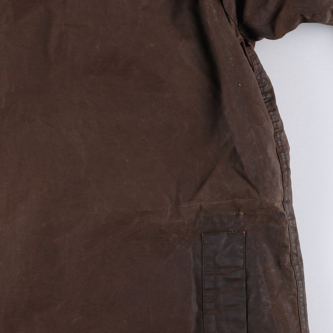 1990'S Barbour Bedale 3-Warrant Waxed Cotton Oiled Jacket, Made in England, C42, Men's Size L cotton brown type Vintage Second Hand