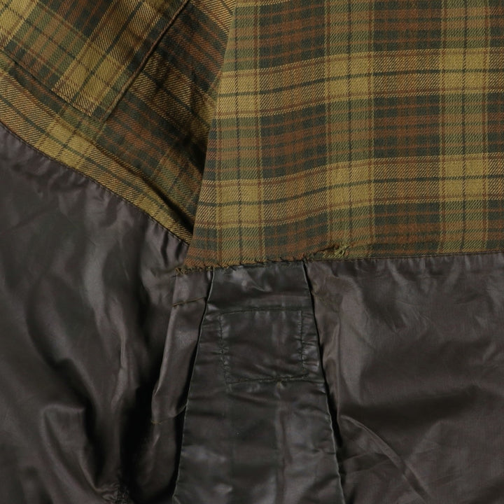 1990'S Barbour Bedale 3-Warrant Waxed Cotton Oiled Jacket, Made in England, C42, Men's Size L cotton brown type Vintage Second Hand