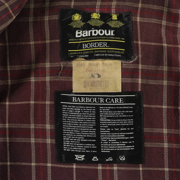 Vintage 1980s-1990'S Barbour Three Warrant Waxed Cotton Oiled Border Jacket, Made in England, Men's Size XL cotton navy blue type Vintage Second Hand