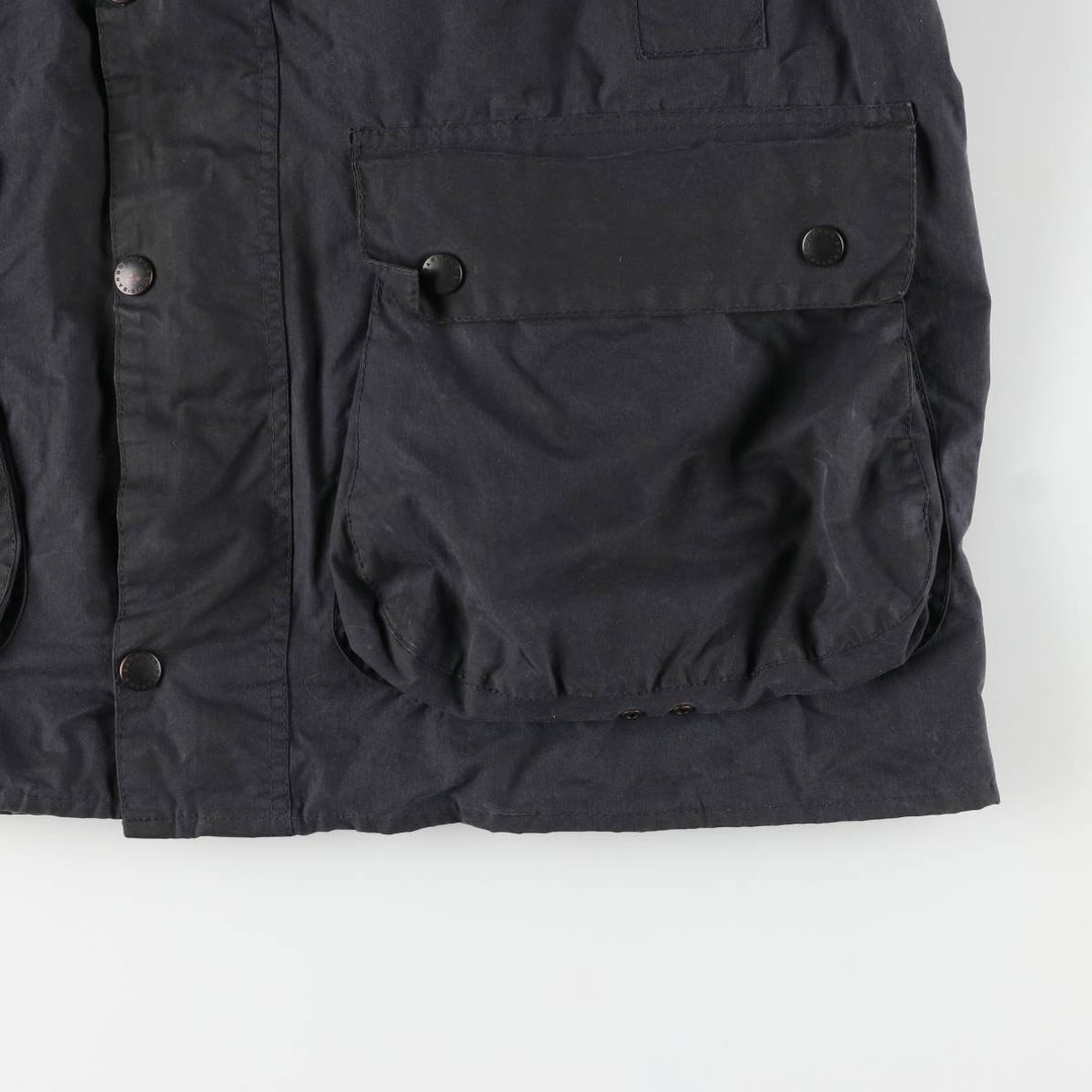 Vintage 1980s-1990'S Barbour Three Warrant Waxed Cotton Oiled Border Jacket, Made in England, Men's Size XL cotton navy blue type Vintage Second Hand