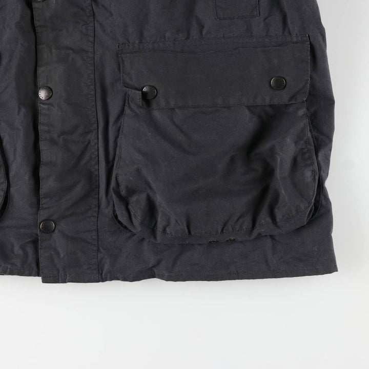 Vintage 1980s-1990'S Barbour Three Warrant Waxed Cotton Oiled Border Jacket, Made in England, Men's Size XL cotton navy blue type Vintage Second Hand