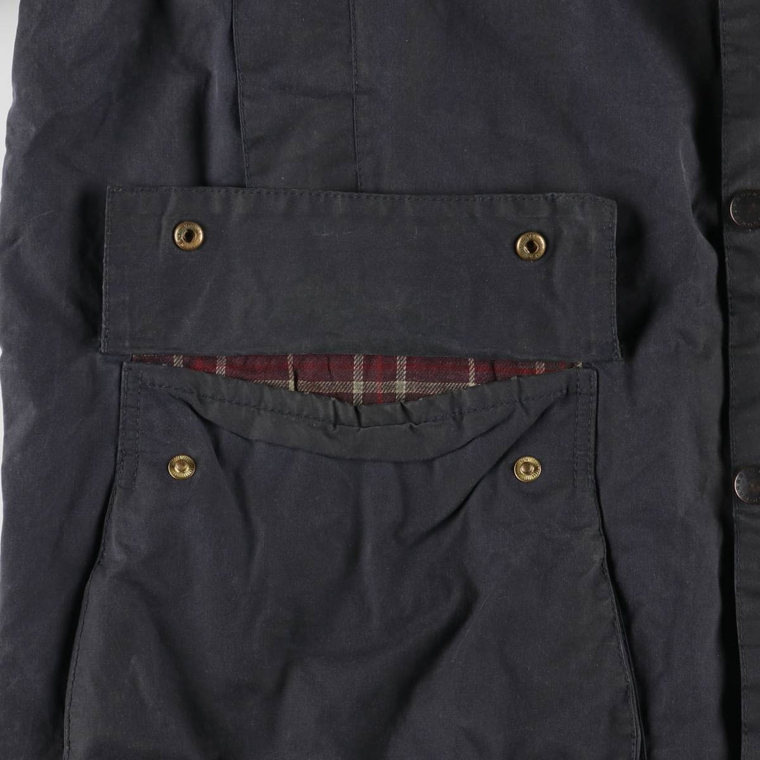 Vintage 1980s-1990'S Barbour Three Warrant Waxed Cotton Oiled Border Jacket, Made in England, Men's Size XL cotton navy blue type Vintage Second Hand