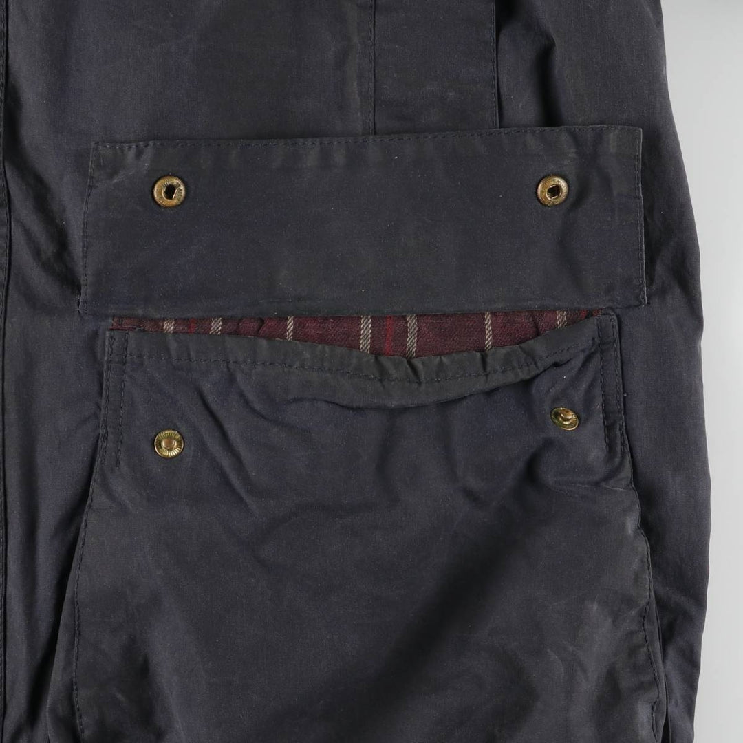 Vintage 1980s-1990'S Barbour Three Warrant Waxed Cotton Oiled Border Jacket, Made in England, Men's Size XL cotton navy blue type Vintage Second Hand