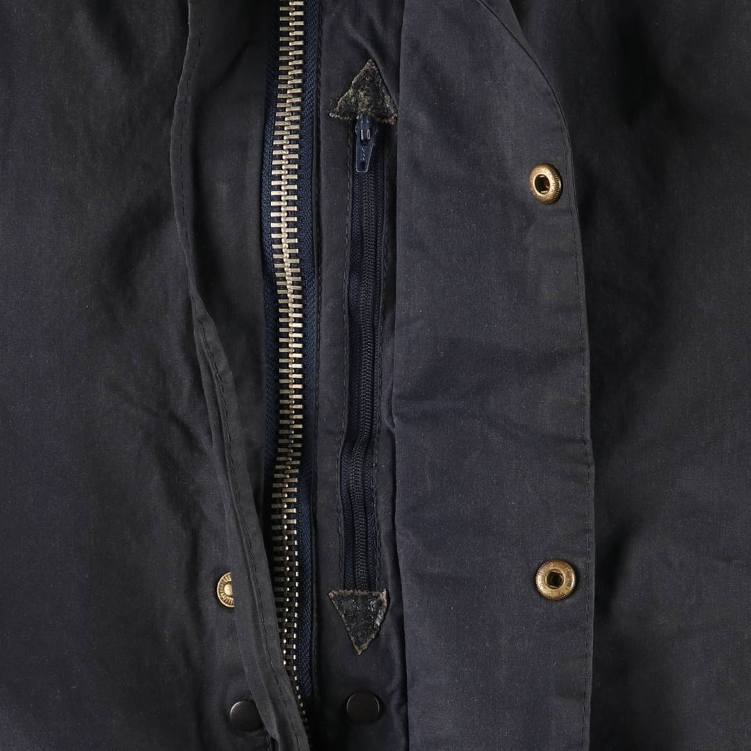 Vintage 1980s-1990'S Barbour Three Warrant Waxed Cotton Oiled Border Jacket, Made in England, Men's Size XL cotton navy blue type Vintage Second Hand