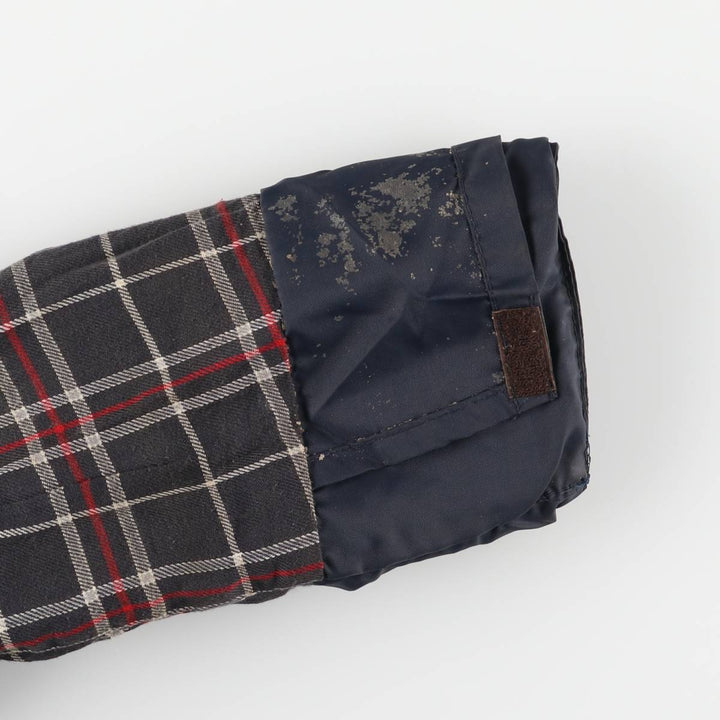 Vintage 1980s-1990'S Barbour Beaufort 3 Warrant Waxed Cotton Oiled Jacket, Made in England, Men's Size Medium cotton navy blue type Vintage Second Hand