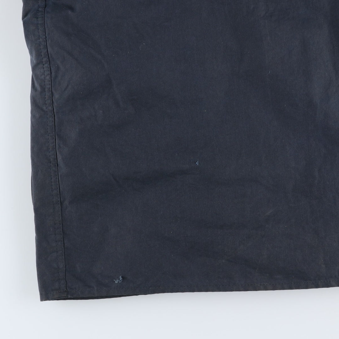 1990'S Barbour BORDER (formerly 3 Warrant) waxed cotton oiled jacket, Made in England, C42, Men's L cotton navy blue type Vintage Second Hand