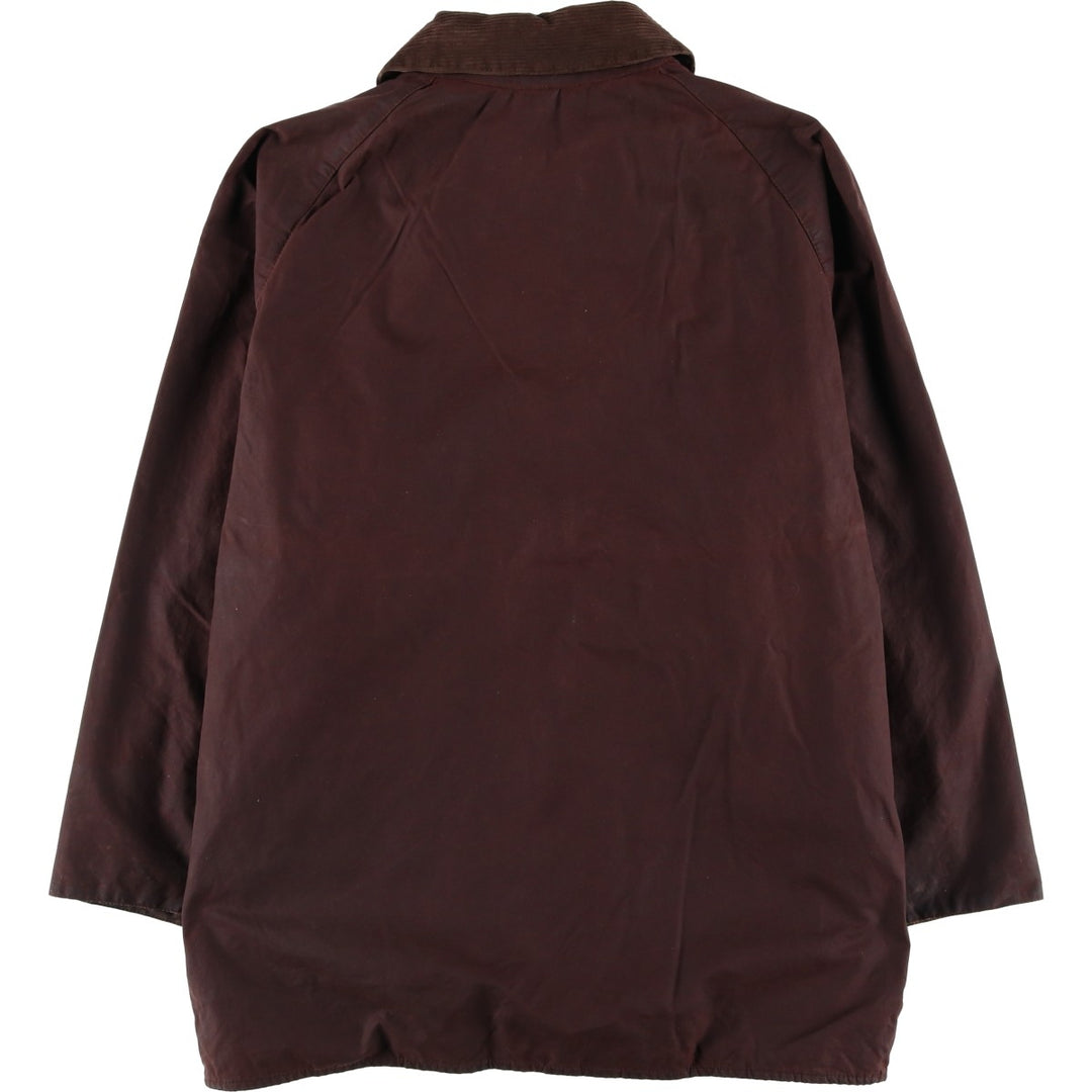 1990'S Barbour Beaufort 3 Warrant Oiled Hunting Jacket, Made in England, C44, Men's Size L cotton brown type Vintage Second Hand