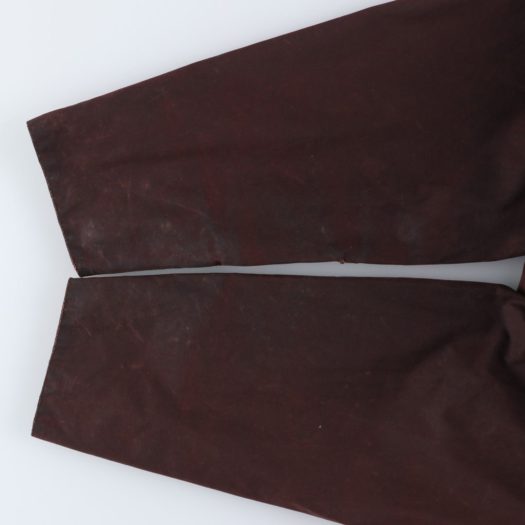 1990'S Barbour Beaufort 3 Warrant Oiled Hunting Jacket, Made in England, C44, Men's Size L cotton brown type Vintage Second Hand