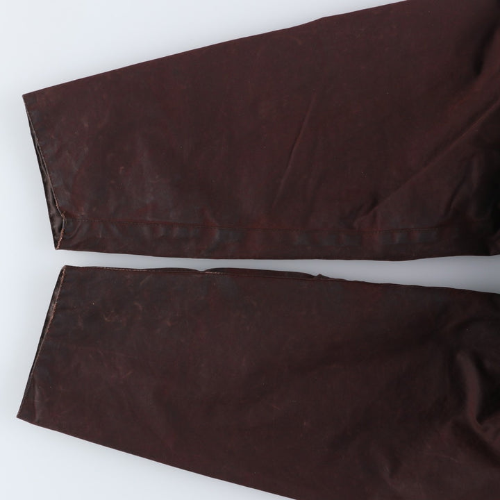 1990'S Barbour Beaufort 3 Warrant Oiled Hunting Jacket, Made in England, C44, Men's Size L cotton brown type Vintage Second Hand
