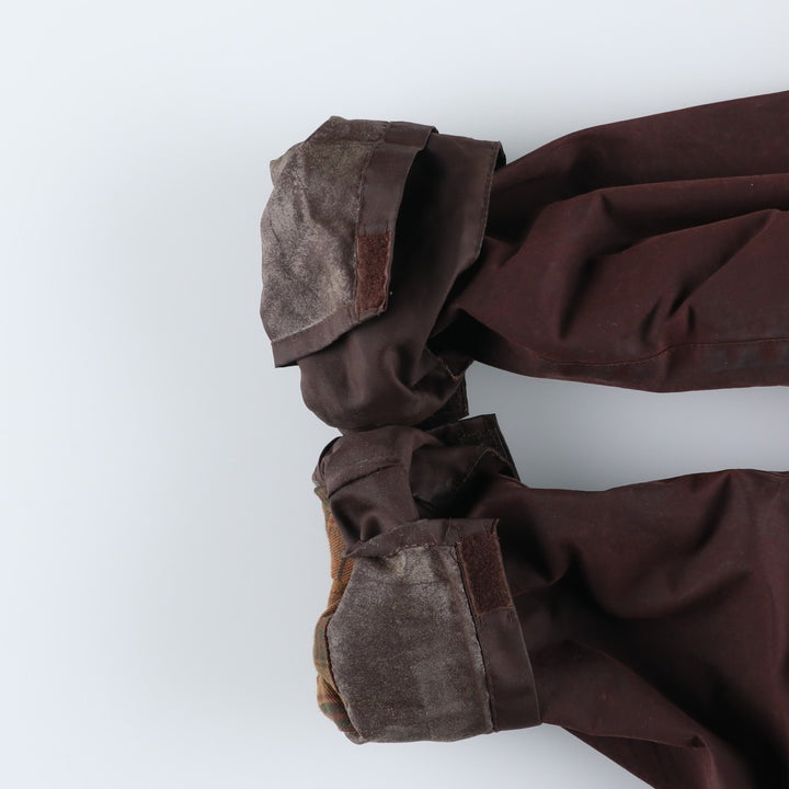 1990'S Barbour Beaufort 3 Warrant Oiled Hunting Jacket, Made in England, C44, Men's Size L cotton brown type Vintage Second Hand