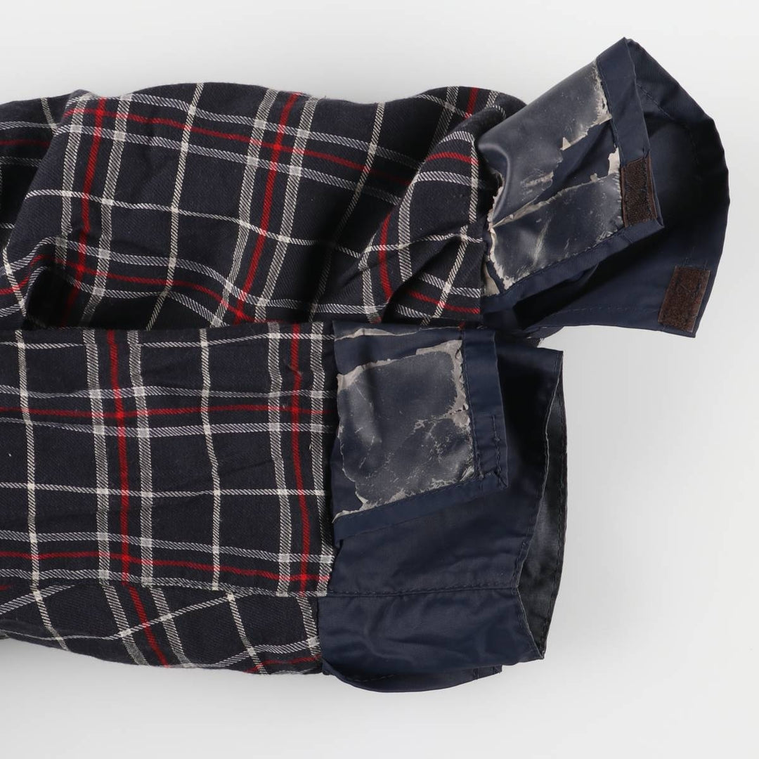 Vintage 80s-90'S Barbour BORDER (old 3-warrant) waxed cotton oiled jacket, made in England, men's size L cotton navy blue type Vintage Second Hand