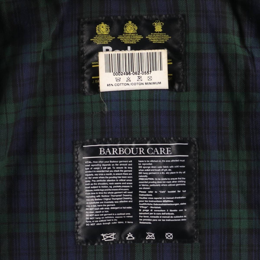 Vintage 1980s-1990'S Barbour Beaufort 3 Warrant Waxed Cotton Oiled Jacket, Made in England, Men's XL cotton black type Vintage Second Hand