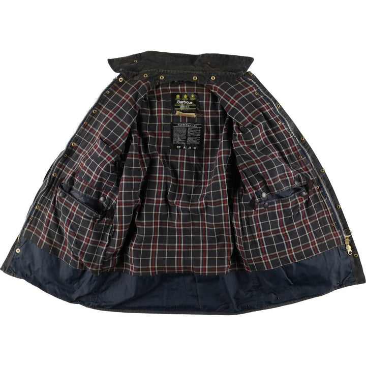 Vintage 80s-90'S Barbour BORDER (old 3-warrant) waxed cotton oiled jacket, made in the UK, size M. cotton Khaki type Vintage Second Hand