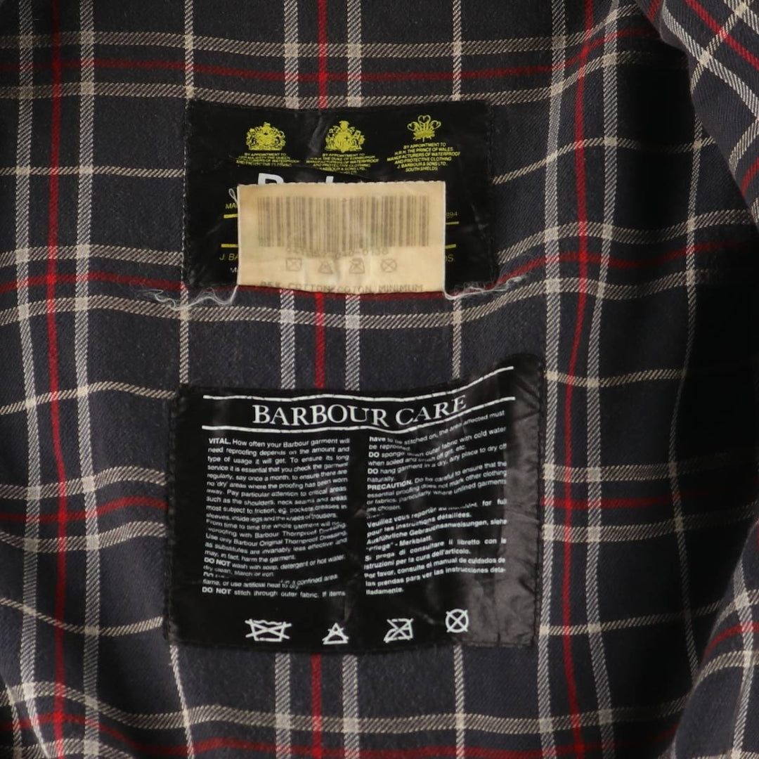 Vintage 80s-90'S Barbour BORDER (old 3-warrant) waxed cotton oiled jacket, made in the UK, size M. cotton Khaki type Vintage Second Hand