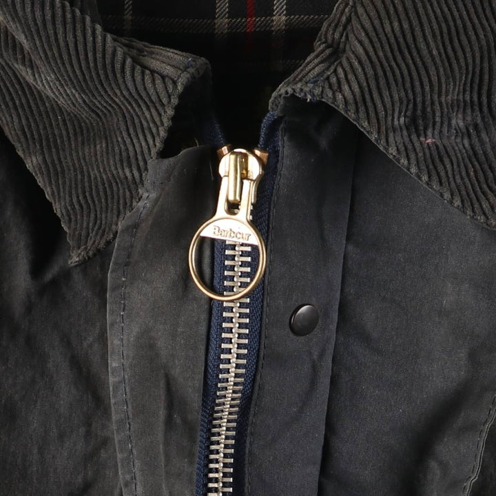 Vintage 80s-90'S Barbour BORDER (old 3-warrant) waxed cotton oiled jacket, made in the UK, size M. cotton Khaki type Vintage Second Hand