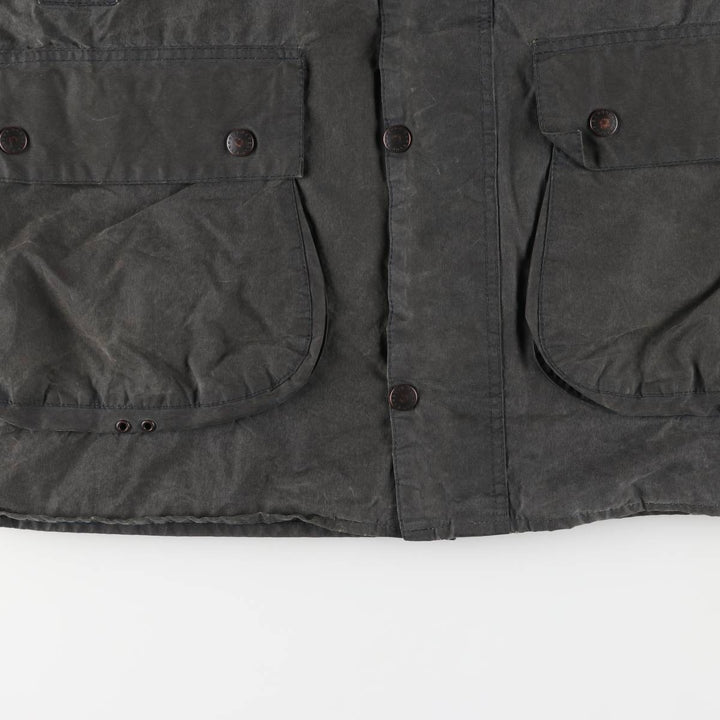 Vintage 80s-90'S Barbour BORDER (old 3-warrant) waxed cotton oiled jacket, made in the UK, size M. cotton Khaki type Vintage Second Hand