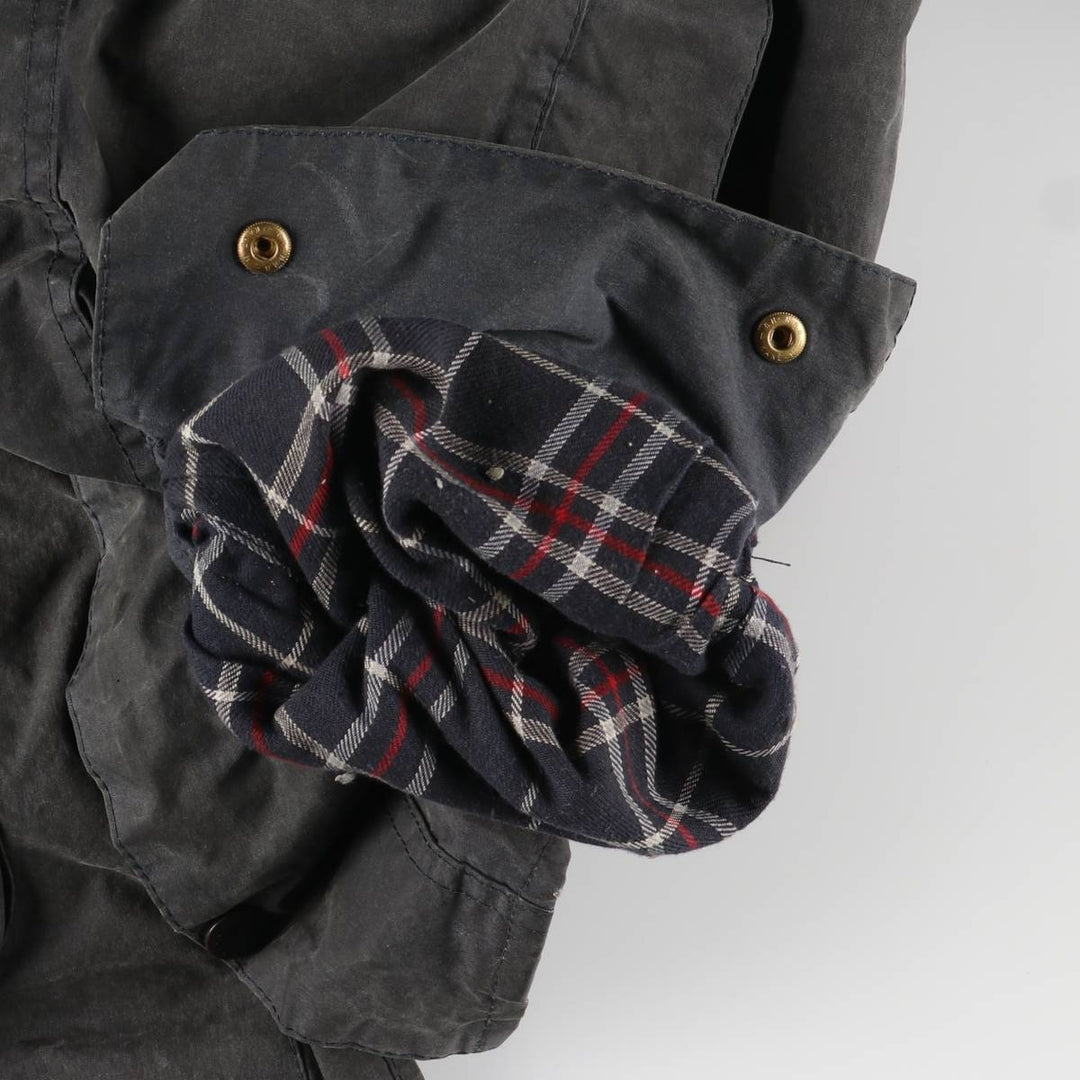 Vintage 80s-90'S Barbour BORDER (old 3-warrant) waxed cotton oiled jacket, made in the UK, size M. cotton Khaki type Vintage Second Hand