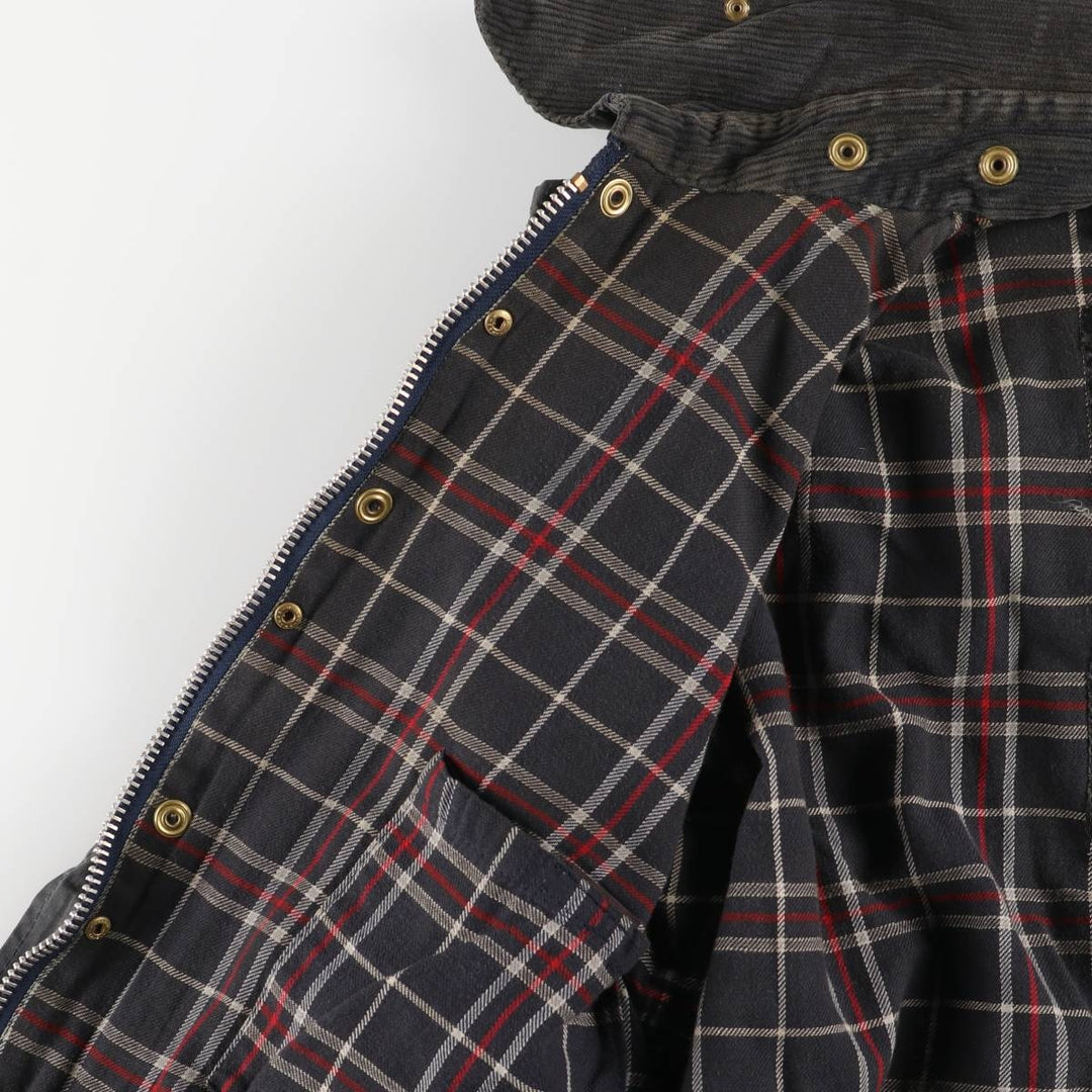 Vintage 80s-90'S Barbour BORDER (old 3-warrant) waxed cotton oiled jacket, made in the UK, size M. cotton Khaki type Vintage Second Hand