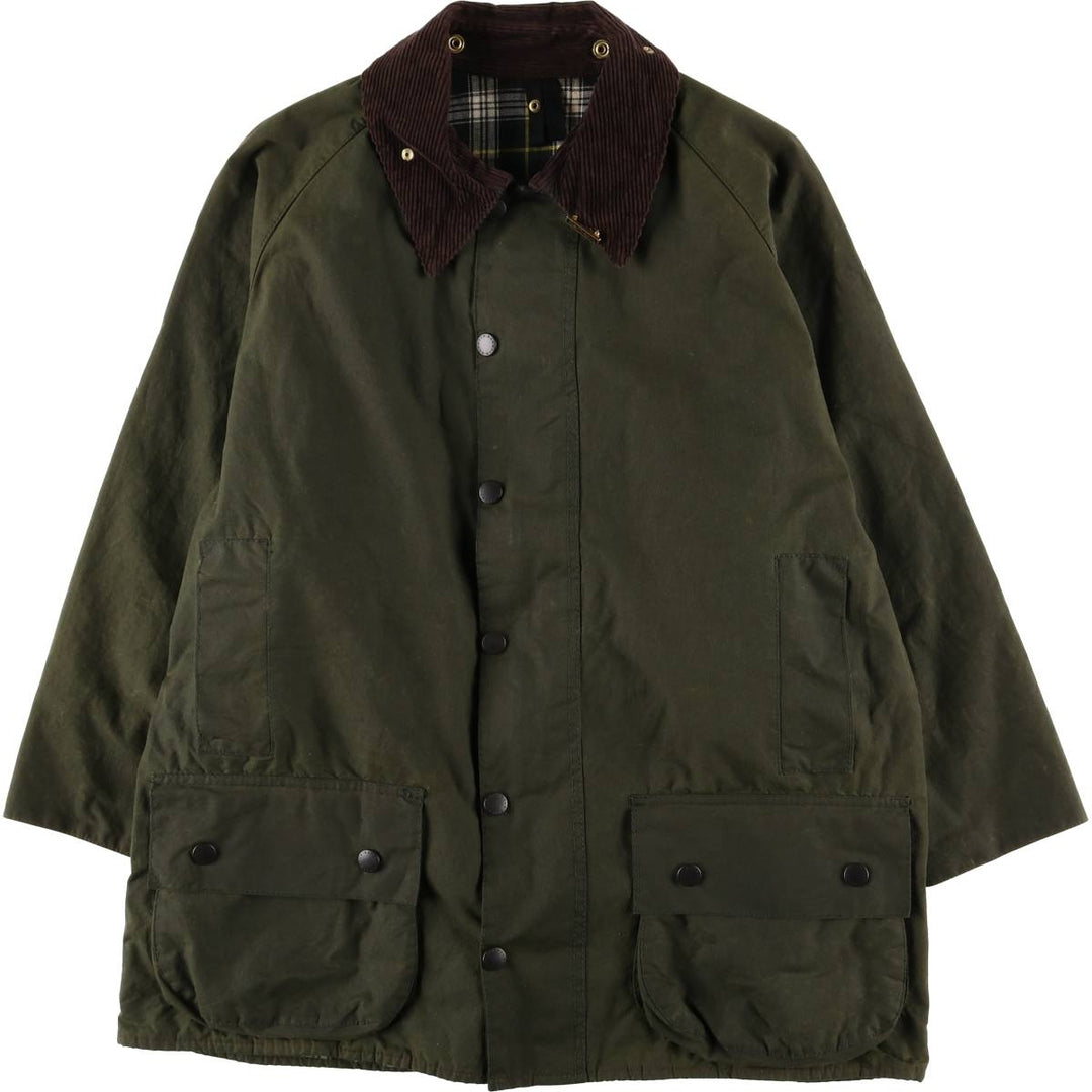 Vintage 1980s-1990'S Barbour Beaufort 3 Warrant Waxed Cotton Oiled Jacket, Made in England, Men's Size L cotton Khaki type Vintage Second Hand