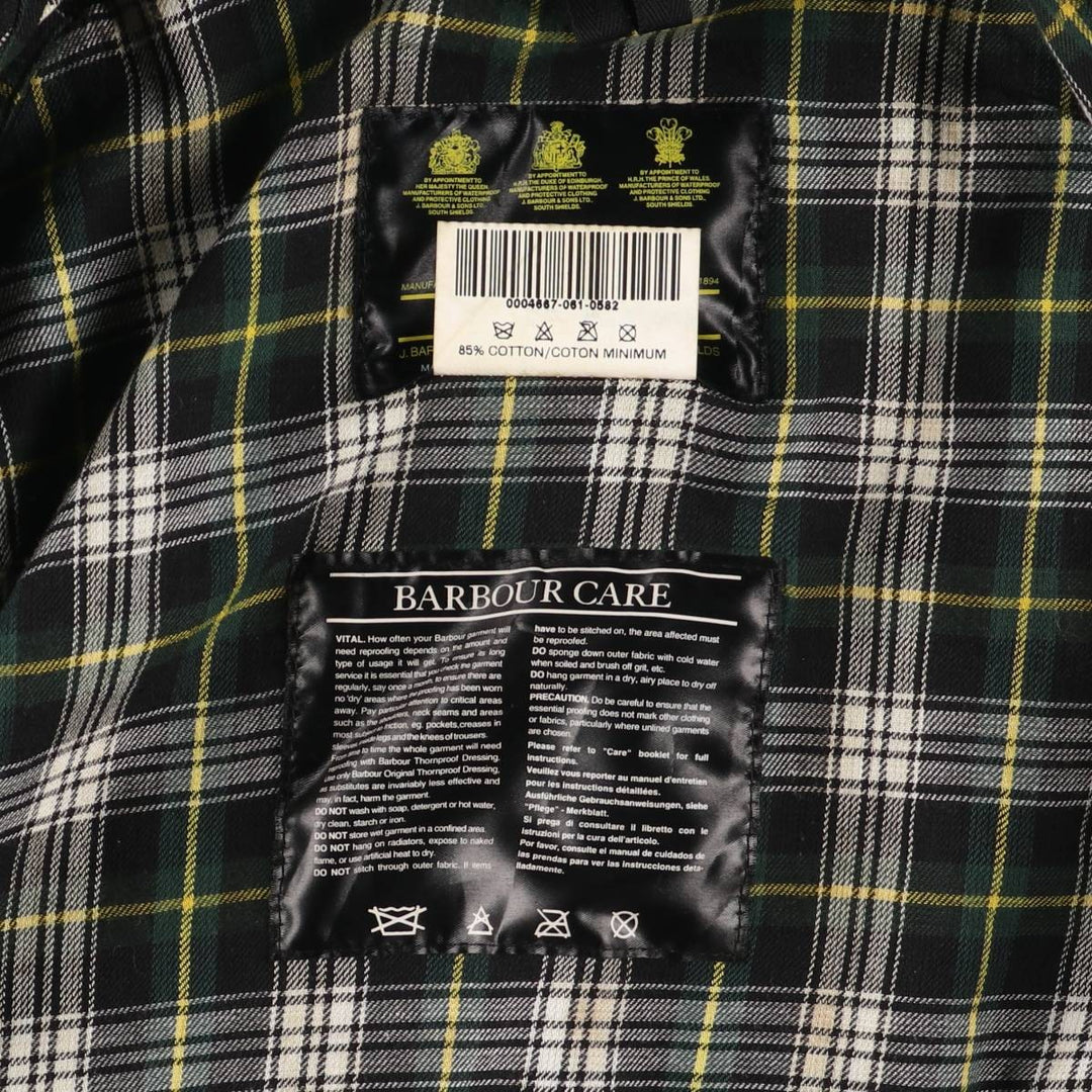 Vintage 1980s-1990'S Barbour Beaufort 3 Warrant Waxed Cotton Oiled Jacket, Made in England, Men's Size L cotton Khaki type Vintage Second Hand