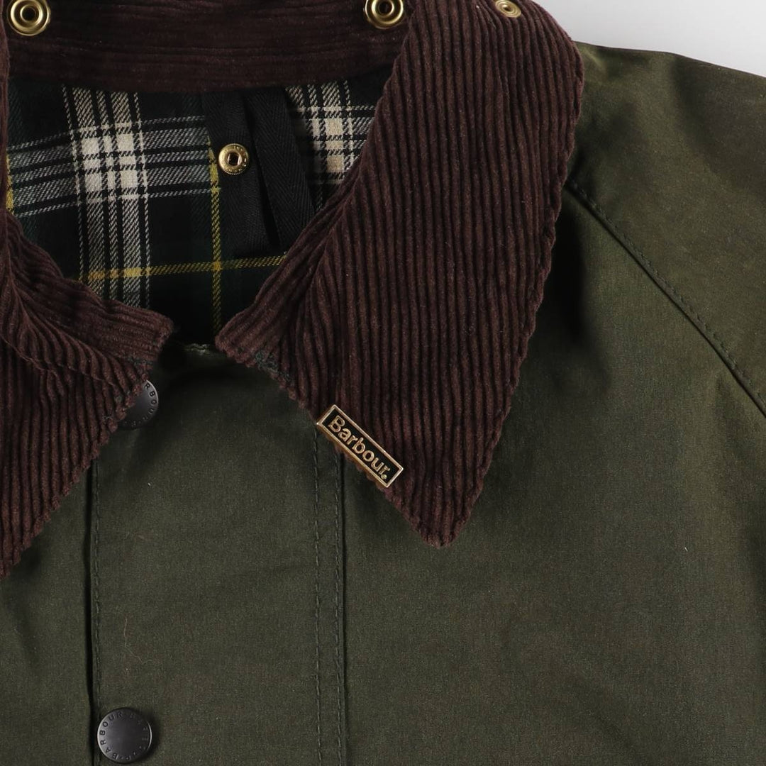 Vintage 1980s-1990'S Barbour Beaufort 3 Warrant Waxed Cotton Oiled Jacket, Made in England, Men's Size L cotton Khaki type Vintage Second Hand