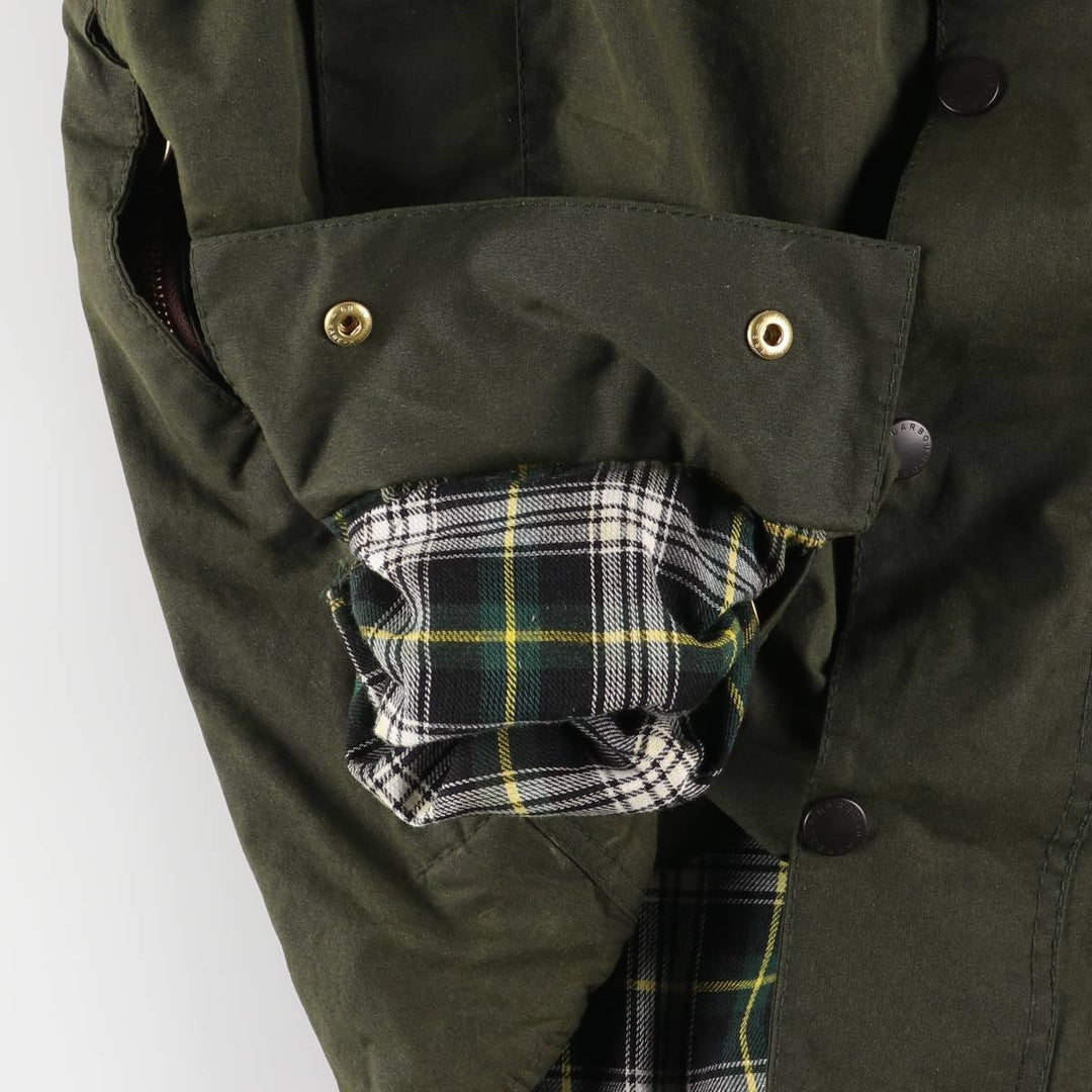 Vintage 1980s-1990'S Barbour Beaufort 3 Warrant Waxed Cotton Oiled Jacket, Made in England, Men's Size L cotton Khaki type Vintage Second Hand