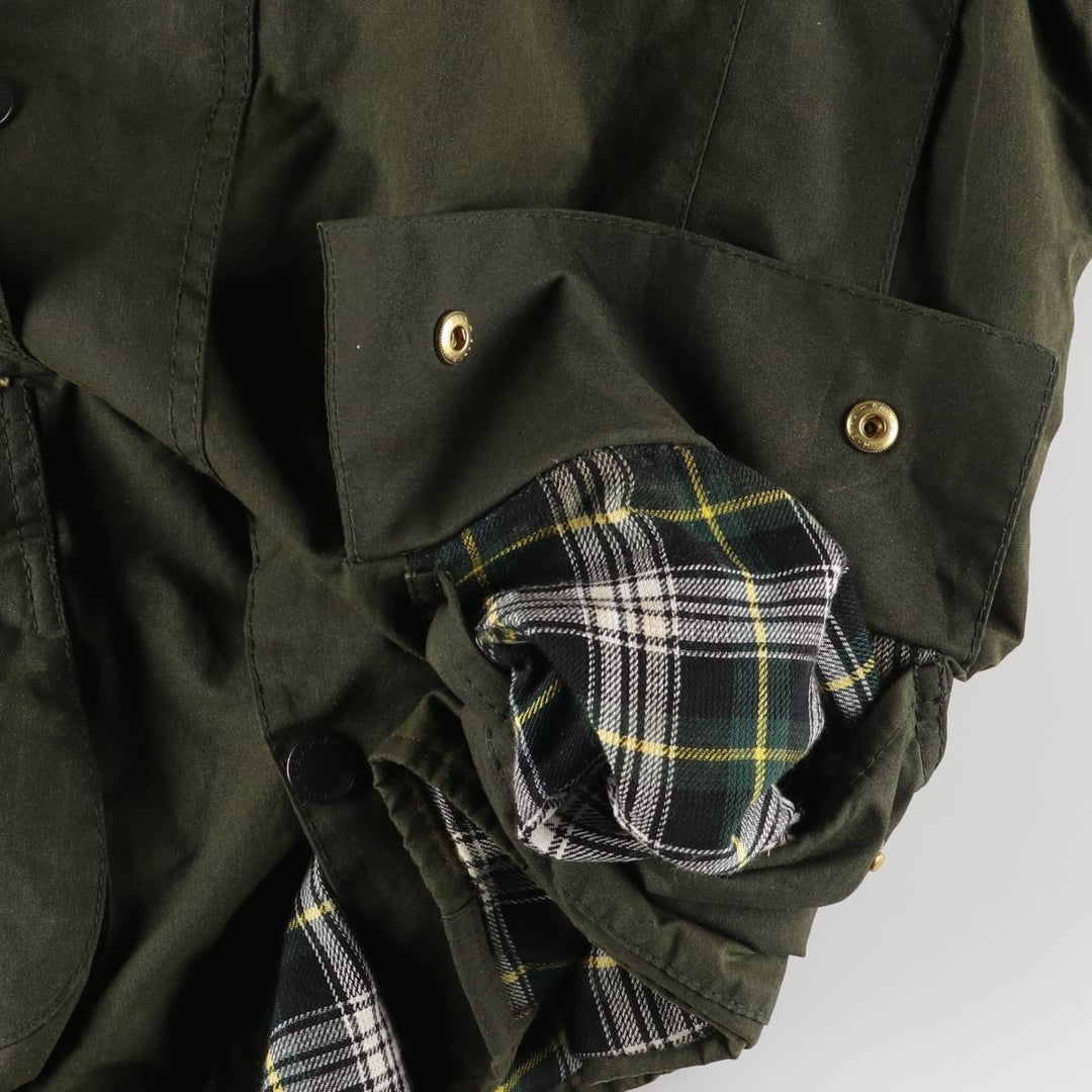 Vintage 1980s-1990'S Barbour Beaufort 3 Warrant Waxed Cotton Oiled Jacket, Made in England, Men's Size L cotton Khaki type Vintage Second Hand