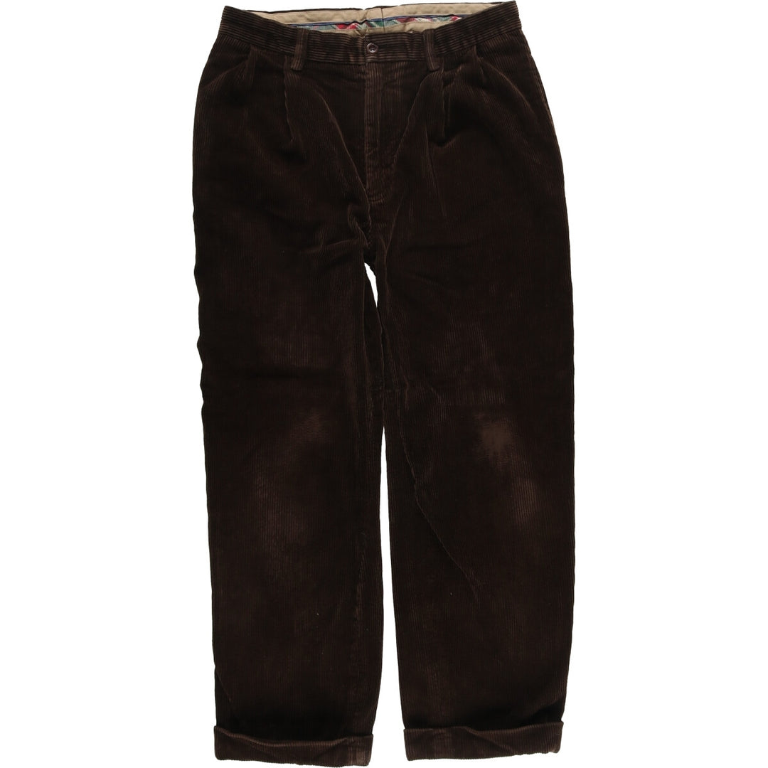 Ralph Lauren POLO by Ralph Lauren Two-pleat Corduroy Pants for Men, W31 equivalent cotton brown type Vintage Second Hand