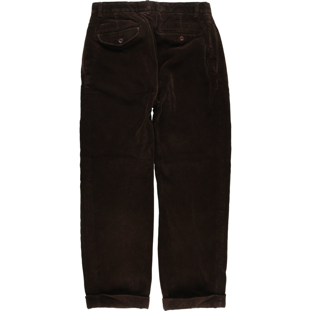 Ralph Lauren POLO by Ralph Lauren Two-pleat Corduroy Pants for Men, W31 equivalent cotton brown type Vintage Second Hand