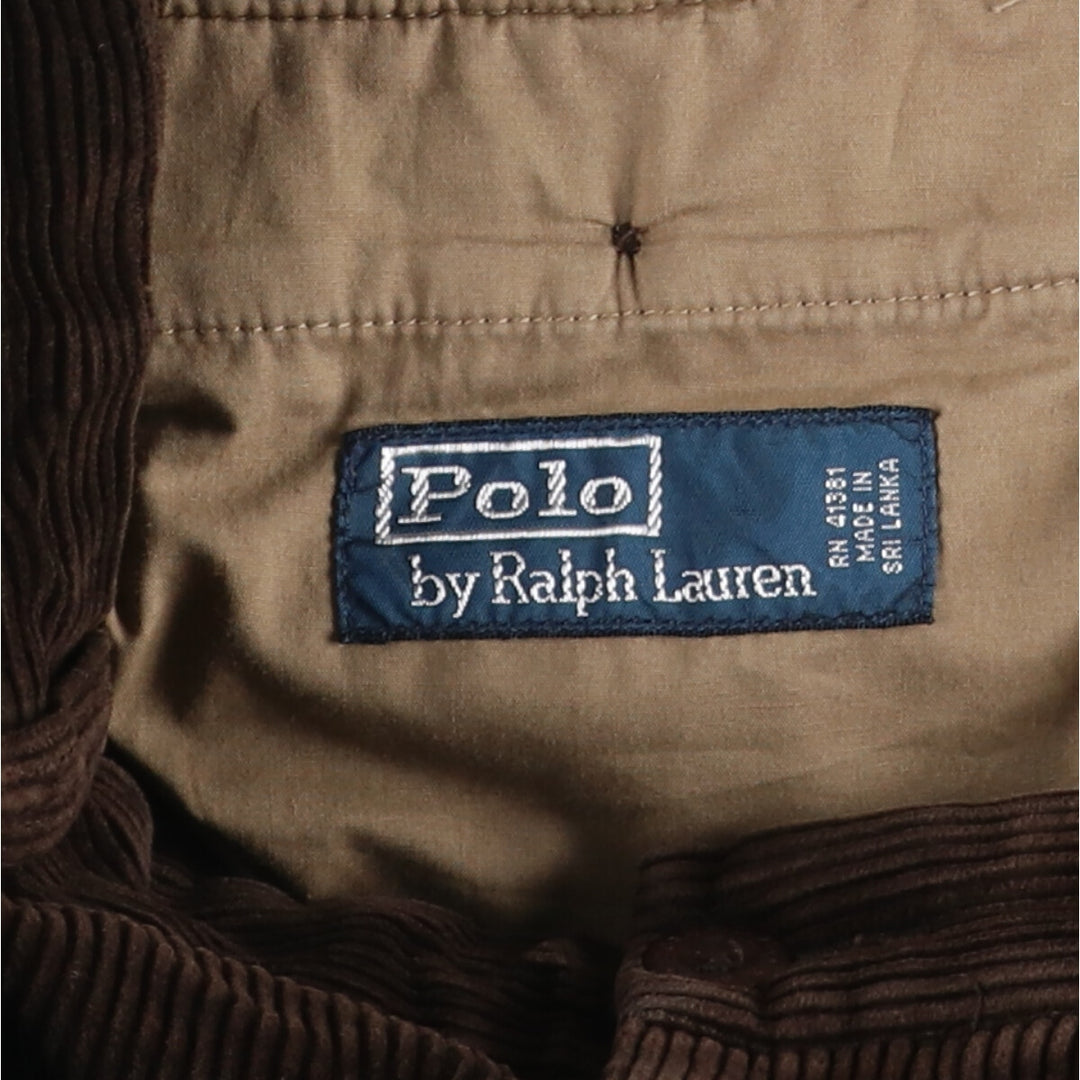 Ralph Lauren POLO by Ralph Lauren Two-pleat Corduroy Pants for Men, W31 equivalent cotton brown type Vintage Second Hand