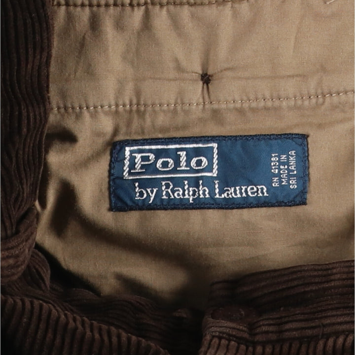 Ralph Lauren POLO by Ralph Lauren Two-pleat Corduroy Pants for Men, W31 equivalent cotton brown type Vintage Second Hand