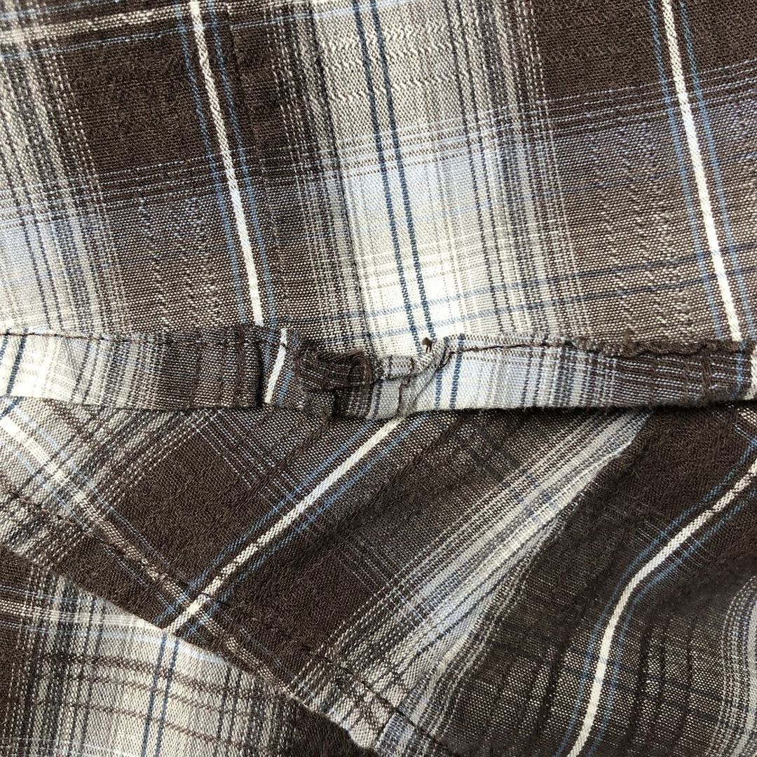 Wrangler Check Pattern Long Sleeve Western Shirt, Men's Size XL cotton Charcoal Vintage Second Hand