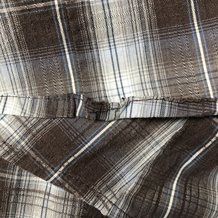Wrangler Check Pattern Long Sleeve Western Shirt, Men's Size XL cotton Charcoal Vintage Second Hand