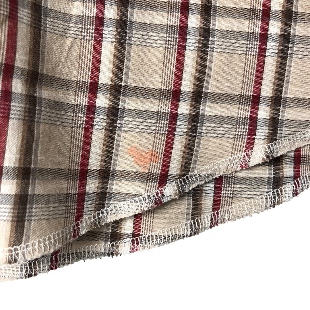 Wrangler Western Shirts Check Pattern Long Sleeve Western Shirt Men's XL cotton Beige type Vintage Second Hand