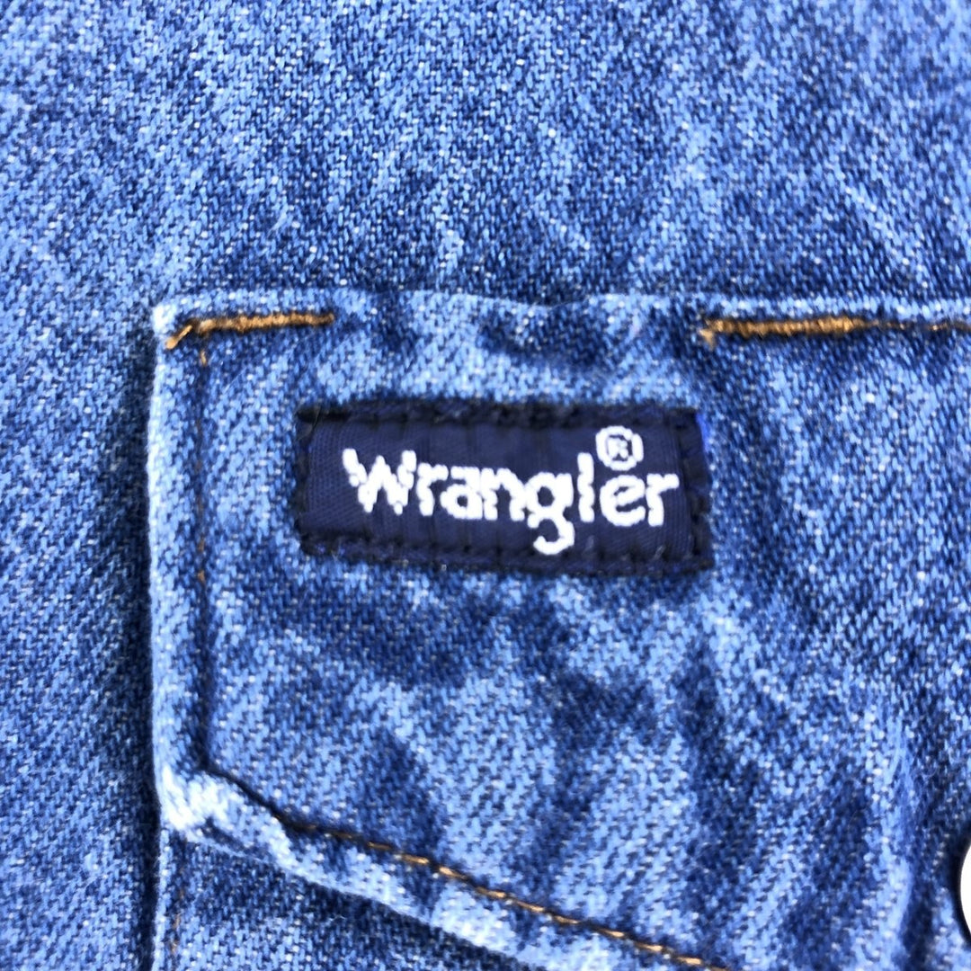 Wrangler Long Sleeve Denim Western Shirt, Men's XL unclear blue type Vintage Second Hand