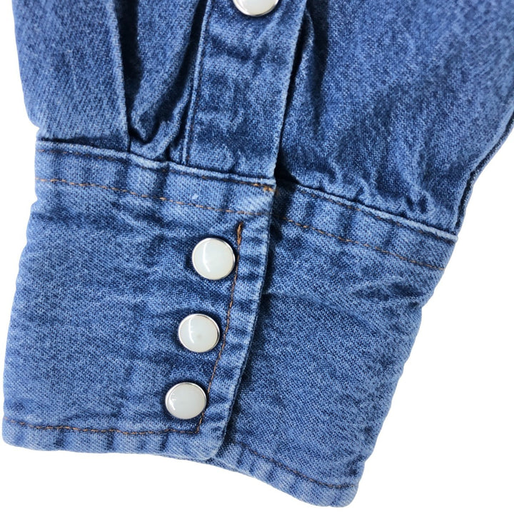 Wrangler Long Sleeve Denim Western Shirt, Men's XL unclear blue type Vintage Second Hand